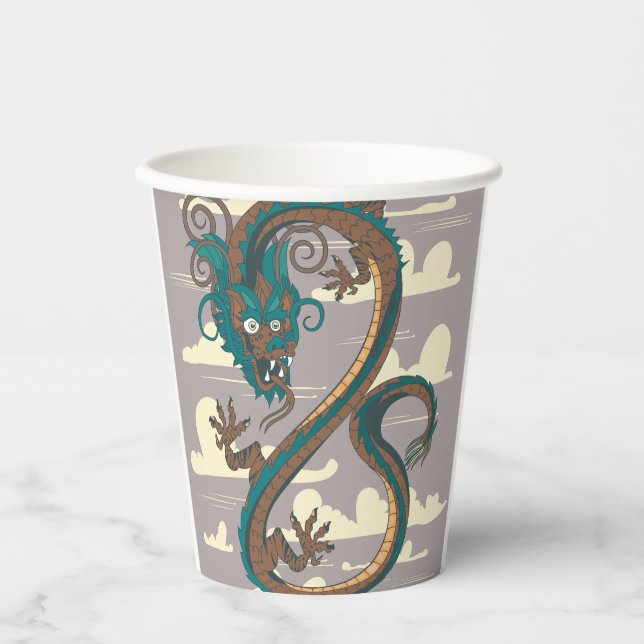 Vasos De Papel Dragón chino (Anverso)