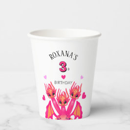 Vasos De Papel Dragón rosa