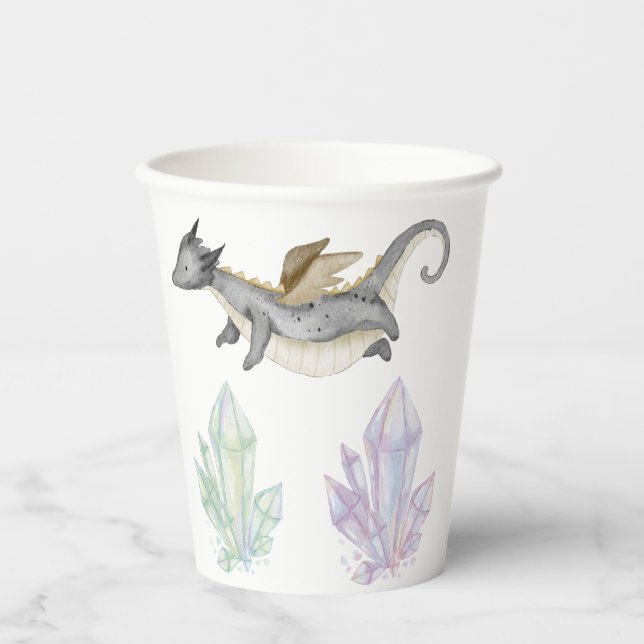 Vasos De Papel dragón y cristal (Anverso)