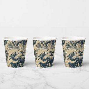Vasos De Papel Dragones anticuados de fantasía