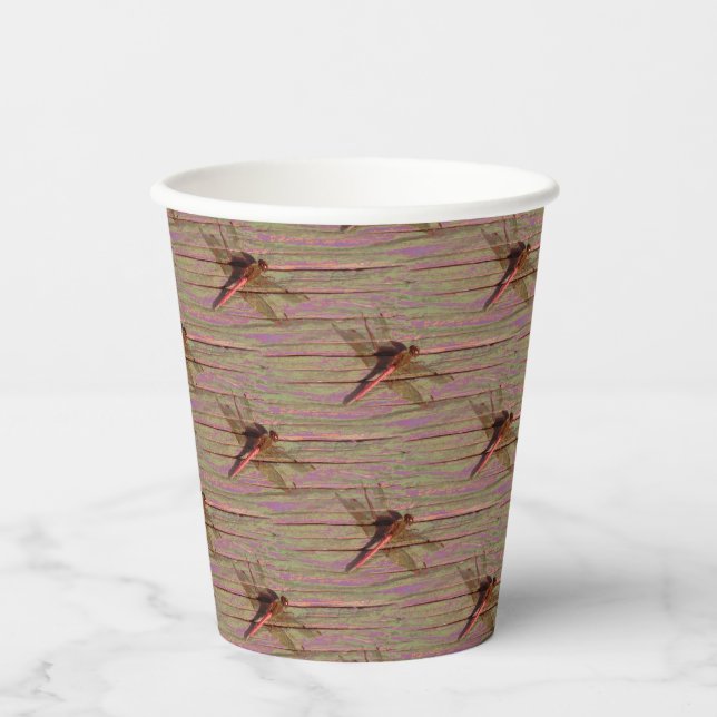 Vasos De Papel Dragonfly Colorful (Anverso)