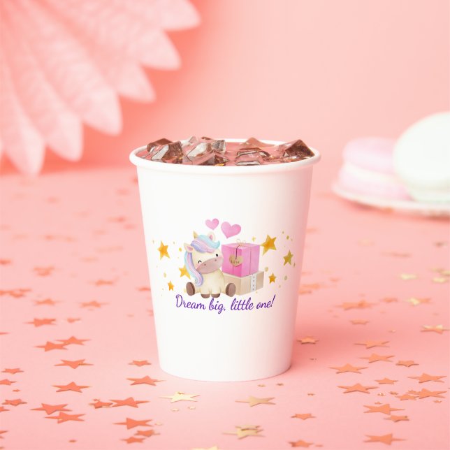 Vasos De Papel 🎁 Dream Big Unicorn Paper Cup ✨ 💖 (in situ)