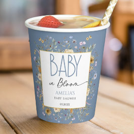 Vasos De Papel Dreamy Dusty Blue Baby Shower