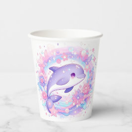 Vasos De Papel Dreamy Little Dolphin Baby Shower
