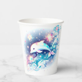 Vasos De Papel Dreamy Modern Dolphin Baby Shower