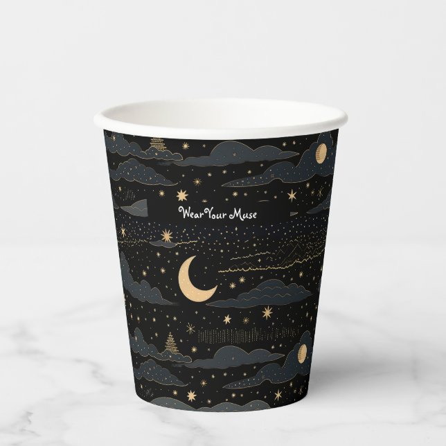 Vasos De Papel Dreamy Starry Night (Anverso)