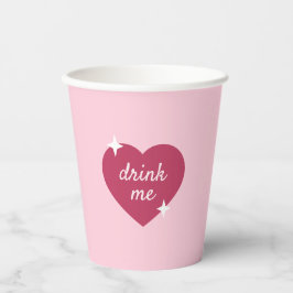 Vasos De Papel Drink Me Pink Retro Galentines Day Party 