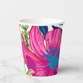 Vasos De Papel Ducha acuarela floral y botánica rosa de novia