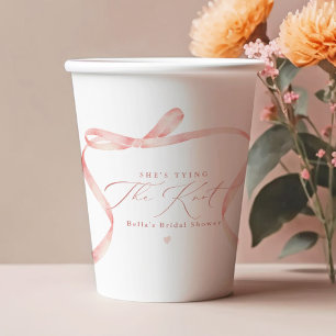 Vasos De Papel Ducha Bella Rosa Ella Está Atando el Nudo Despedid