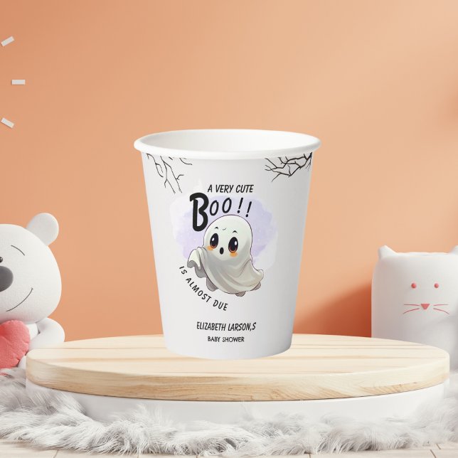 Vasos De Papel Ducha de Bebé Boo Cumpleaños Temática de Halloween (Subido por el creador)