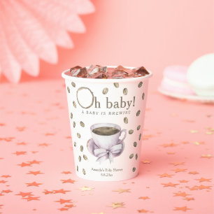 Vasos De Papel Ducha de bebé Café Un bebé está en camino