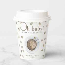 Vasos De Papel Ducha de bebé Café Un bebé está en preparación