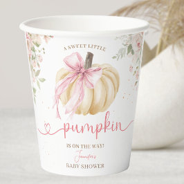 Vasos De Papel Ducha de Bebé Calabacita Rosa