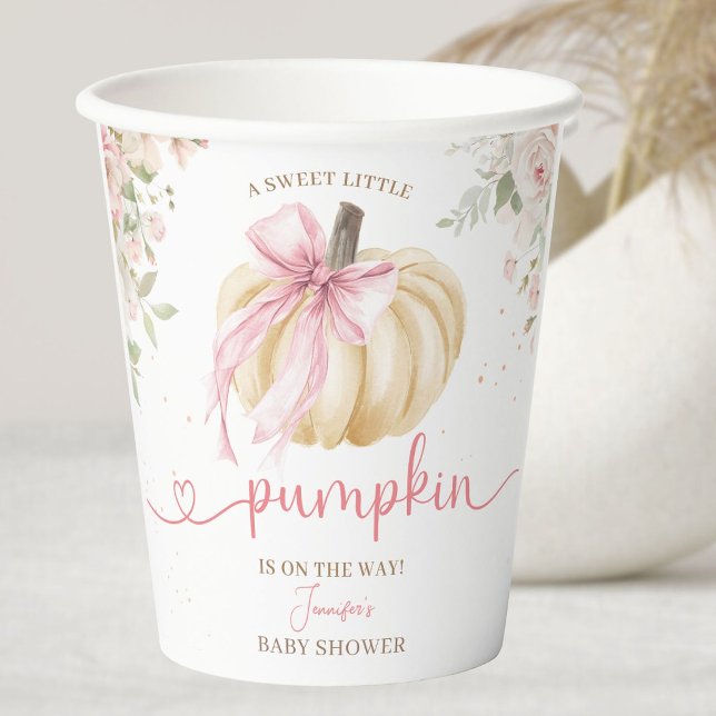 Vasos De Papel Ducha de Bebé Calabacita Rosa (Subido por el creador)