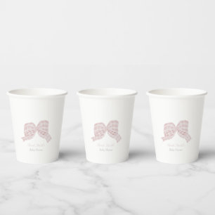 Vasos De Papel Ducha de bebé con arco rosa