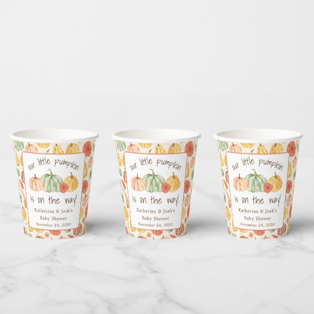 Vasos De Papel Ducha de bebé de calabaza otoñal (Multi)