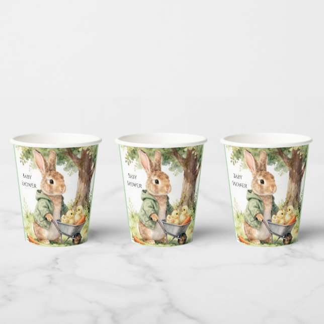 Vasos De Papel Ducha de bebé de conejo del bosque (Multi)