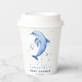 Vasos De Papel Ducha de bebé de delfín oceánico acuático