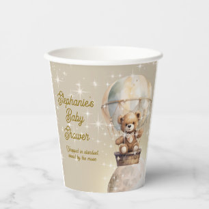 Vasos De Papel Ducha de bebé de osito de peluche sobre la luna si