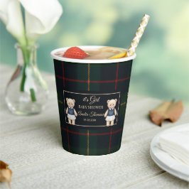 Vasos De Papel Ducha de bebé de oso de peluche clásico Polo a cua