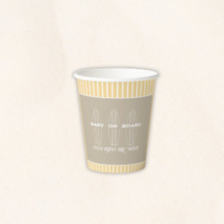 Vasos De Papel Ducha de bebé de tabla de surf personalizable dese