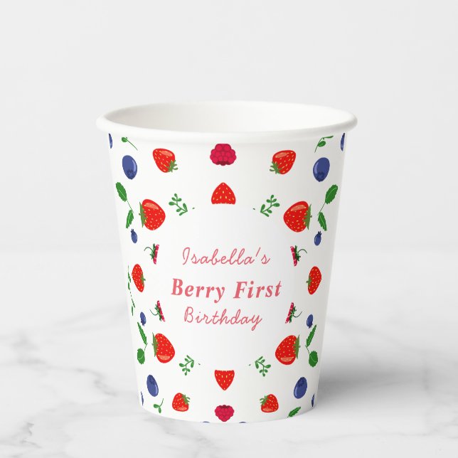 Vasos De Papel Ducha de bebé dulce de fresa (Anverso)