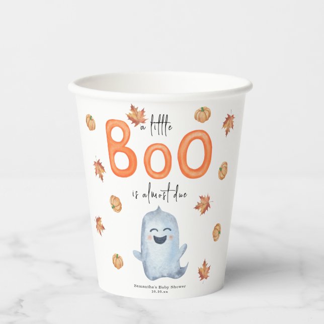 Vasos De Papel Ducha de Bebé Fantasma Adorable  (Anverso)