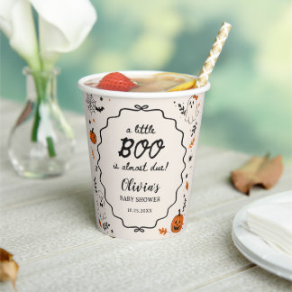 Vasos De Papel Ducha de Bebé Fantasma de Halloween Little Boo
