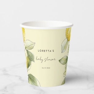 Vasos De Papel Ducha de Bebé Limón