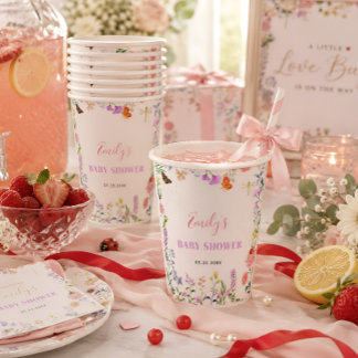 Vasos De Papel Ducha de Bebé Little Love Bug