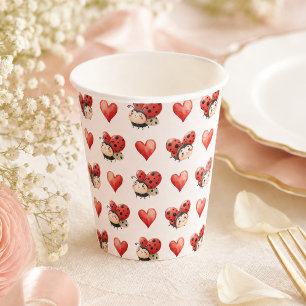 Vasos De Papel Ducha de Bebé Mariquita Pequeña