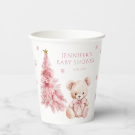 Vasos De Papel Ducha de Bebé Niña con Oso de Peluche Rosa de Invi