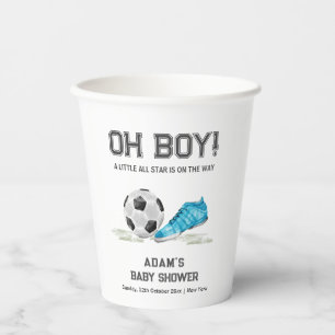 Vasos De Papel Ducha de bebé niño fútbol Sport All Star acuarela