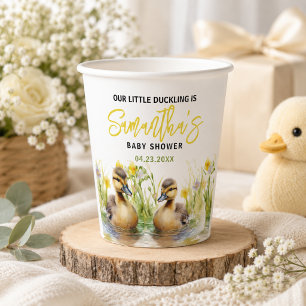 Vasos De Papel Ducha de bebé niño pato acuarela linda