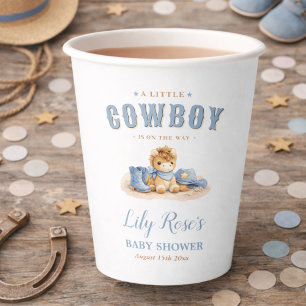 Vasos De Papel Ducha de Bebé Niño Vaquero Pequeño