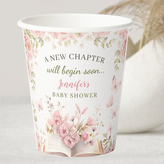 Vasos De Papel Ducha de Bebé Nueva Capítulo Niña Mariposas Rosada (Subido por el creador)