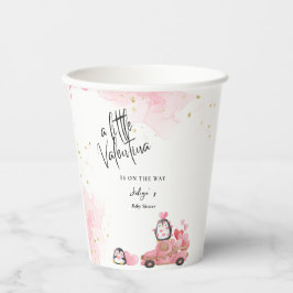 Vasos De Papel Ducha de bebé rosa de San Valentín