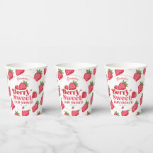 Ducha de bebé rosa rojo fresa dulce