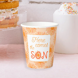 Vasos De Papel Ducha de bebé sunshine aquí viene el hijo