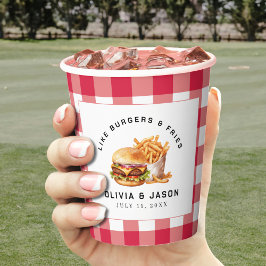 Vasos De Papel Ducha de casamiento picnic para hamburguesas y bol