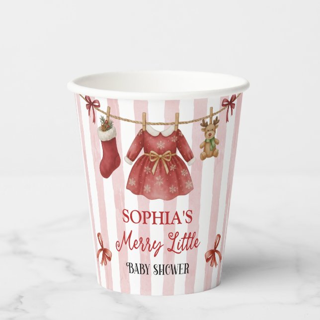 Vasos De Papel Ducha de Navidad para Bebé  (Anverso)