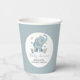 Vasos De Papel Ducha de niño elefante azul Adorable