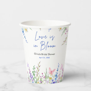 Vasos De Papel Ducha de Novia Amor Floral de Primavera en Flor