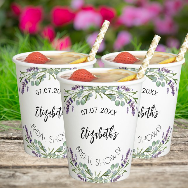 Vasos De Papel Ducha de novia con eucalipto y lavanda (Subido por el creador)