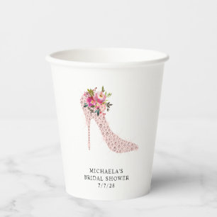 Vasos De Papel Ducha de novia de tacones altos rosados