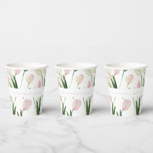 Vasos De Papel Ducha de Novia de Tulipán Rosa Suave