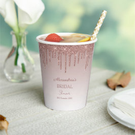 Vasos De Papel Ducha de Novia Destellos Rosa Melting