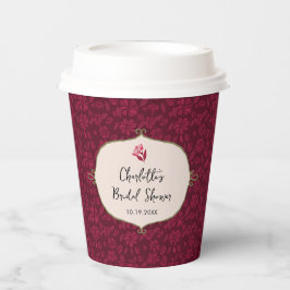 Vasos De Papel Ducha de novia floral borgoñona