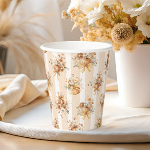 Vasos De Papel Ducha de Novia Floral de Calabaza Terracota de Oto