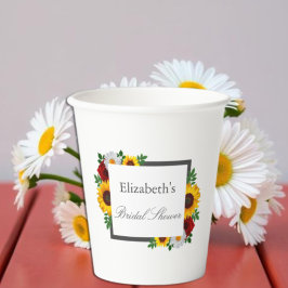 Vasos De Papel Ducha de Novia Floral Tradicional